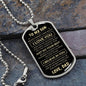 To My Son | Never Forget | Dog Tag Necklace, Son Gift From Dad, Father to Son