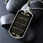 To My Son | Never Forget | Dog Tag Necklace, Son Gift From Dad, Father to Son