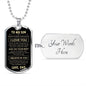To My Son | Never Forget | Dog Tag Necklace, Son Gift From Dad, Father to Son