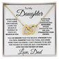 To My Daughter From Dad Interlocking Hearts Necklace, Father to Daughter Gift, Birthday Gift To Daughter From Dad, Daughter Necklace