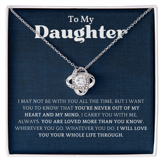 To My Daughter, Love Knot Necklace, Gift from Mom, Gift from Dad, Daughter Necklace, Daughter Gift, Daughter Valentines, Daughter Christmas