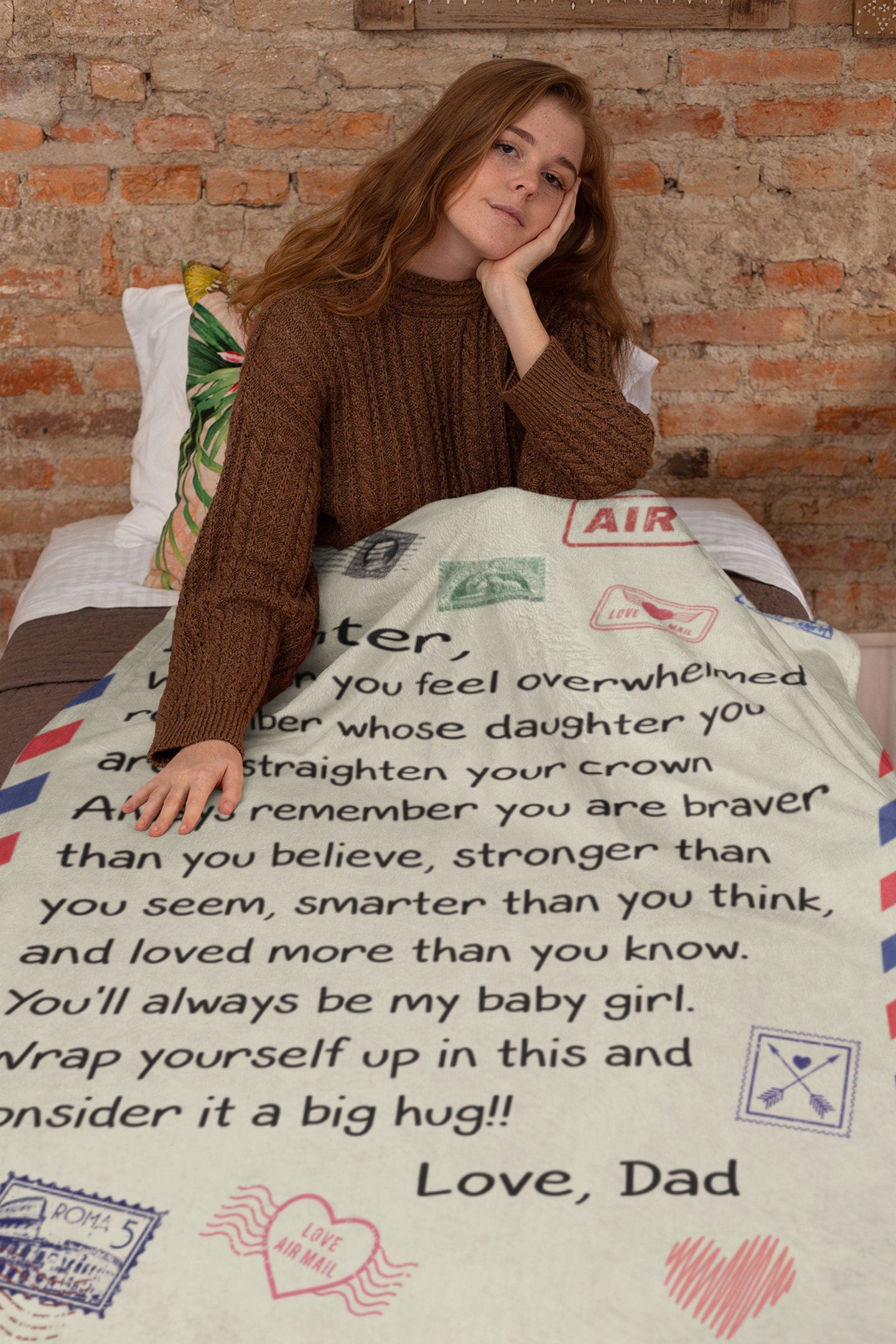 To My Daughter, Cozy Plush Fleece Blanket - 50X60, Daughter Gift, Dad To Daughter Throw Blanket Gift, Birthday Graduation Christmas Gifts