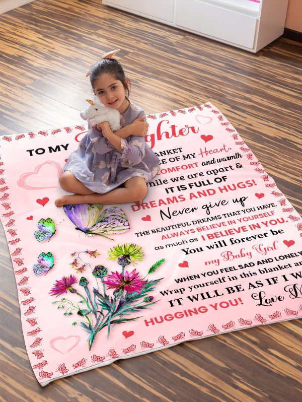 To My Daughter, Cozy Plush Fleece Blanket - 50X60, Daughter Gift, Mom to Daughter Throw Blanket Gift, Birthday Graduation Christmas Gifts