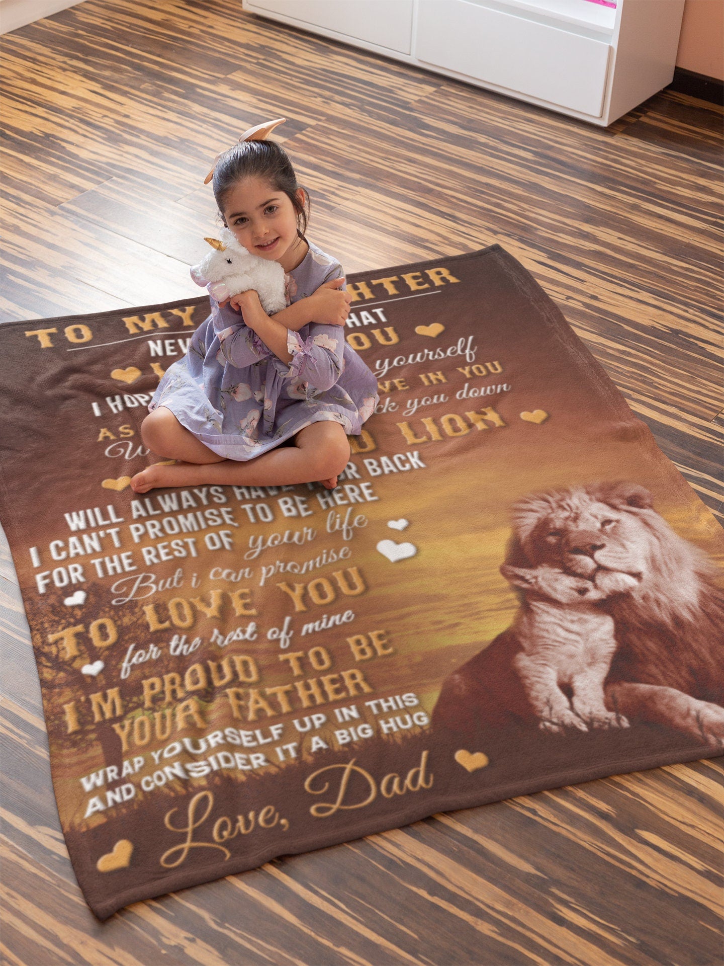 To My Daughter, Cozy Plush Fleece Blanket - 50X60, Daughter Gift, Dad to Daughter Throw Blanket Gift, Birthday Graduation Christmas Gifts