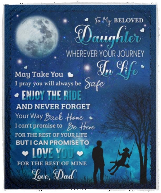 To My Daughter, Cozy Plush Fleece Blanket - 50X60, Daughter Gift, Dad To Daughter Throw Blanket Gift, Birthday Graduation Christmas Gifts