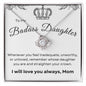 To My Badass Daughter, Love Knot Necklace, Gift for Daughter Birthday Graduation Gift For Daughter, To Daughter From Mom, Mother to Daughter