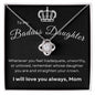To My Badass Daughter, From Mom, Love Knot Necklace, Mother to Daughter Gift, Birthday Gift To Daughter From Mom, Daughter Necklace