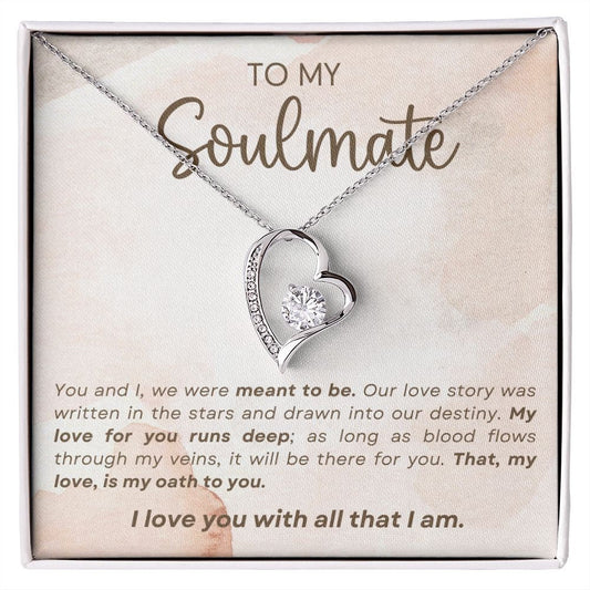 My Soulmate, Forever Love Necklace, Soulmate Gift, Soulmate Necklace, Gift for Wife, Anniversary Necklace for Wife, Soulmate Valentines Gift
