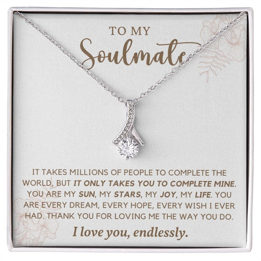 To My Soulmate, Alluring Beauty Necklace, Soulmate Gift, Soulmate Necklace, Gift for Wife, Wife Anniversary Gift, Soulmate Valentines Gift