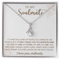 To My Soulmate, Alluring Beauty Necklace, Soulmate Gift, Soulmate Necklace, Gift for Wife, Wife Anniversary Gift, Soulmate Valentines Gift