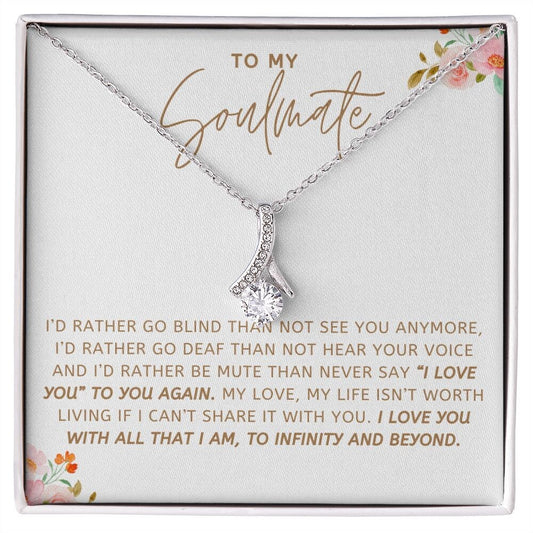 To My Soulmate, Alluring Beauty Necklace, Soulmate Gift, Soulmate Necklace, Gift for Wife, Wife Anniversary Gift, Soulmate Valentines Gift