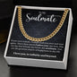 To My Soulmate, Cuban Chain Necklace, Soulmate Necklace, Soulmate Valentines Gift, Gifts for Men, Gifts for Him, Unique Gift for Him