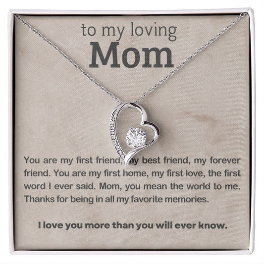 To My Mom, Forever Love Necklace, Mom Birthday Gift from Daughter, Mom Gift from Son, Christmas Gift for Mom, Valentines Gift for Mom