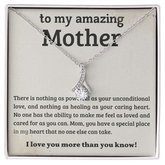 Amazing Mom, Alluring Beauty Necklace, Mom Birthday Gift from Daughter, Mom Gift from Son, Christmas Gift for Mom, Valentines Gift for Mom