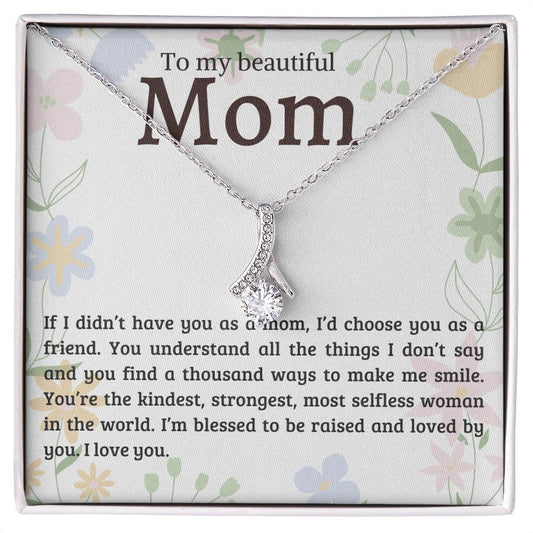 To My Mom, Alluring Beauty Necklace, Mom Birthday Gift from Daughter, Mom Gift from Son, Christmas Gift for Mom, Valentines Gift for Mom