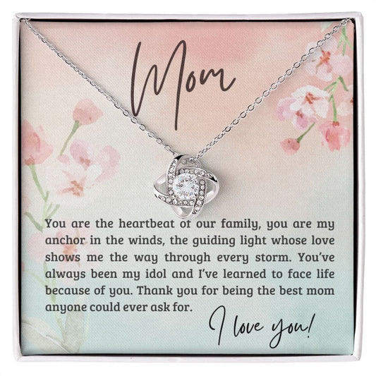 To My Mom Necklace, Love Knot Necklace, Mom Birthday Gift from Daughter, Mom Gift from Son, Christmas Gift for Mom, Valentines Gift for Mom