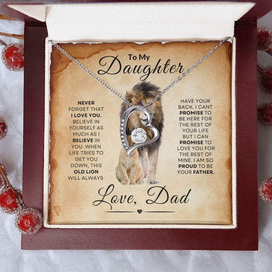 To My Daughter From Dad Forever Love Necklace, Father to Daughter Gift, Birthday Gift To Daughter From Dad, Daughter Necklace