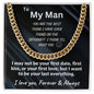Cuban Link Chain Necklace for My Man - Funny & Sweet Gift for Boyfriend - Boyfriend Christmas Gift for Him - Boyfriend Valentines