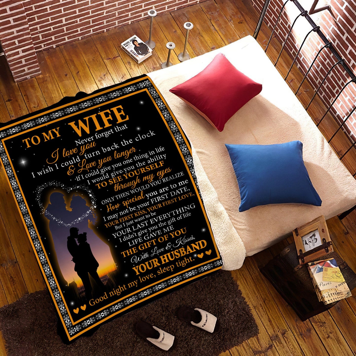 To My Wife - My Love | Premium Plush Blanket, Queen, Throw, Fleece, Sherpa