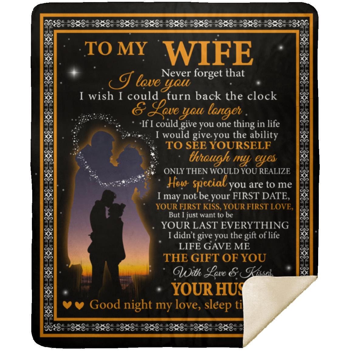 To My Wife - My Love | Premium Plush Blanket, Queen, Throw, Fleece, Sherpa