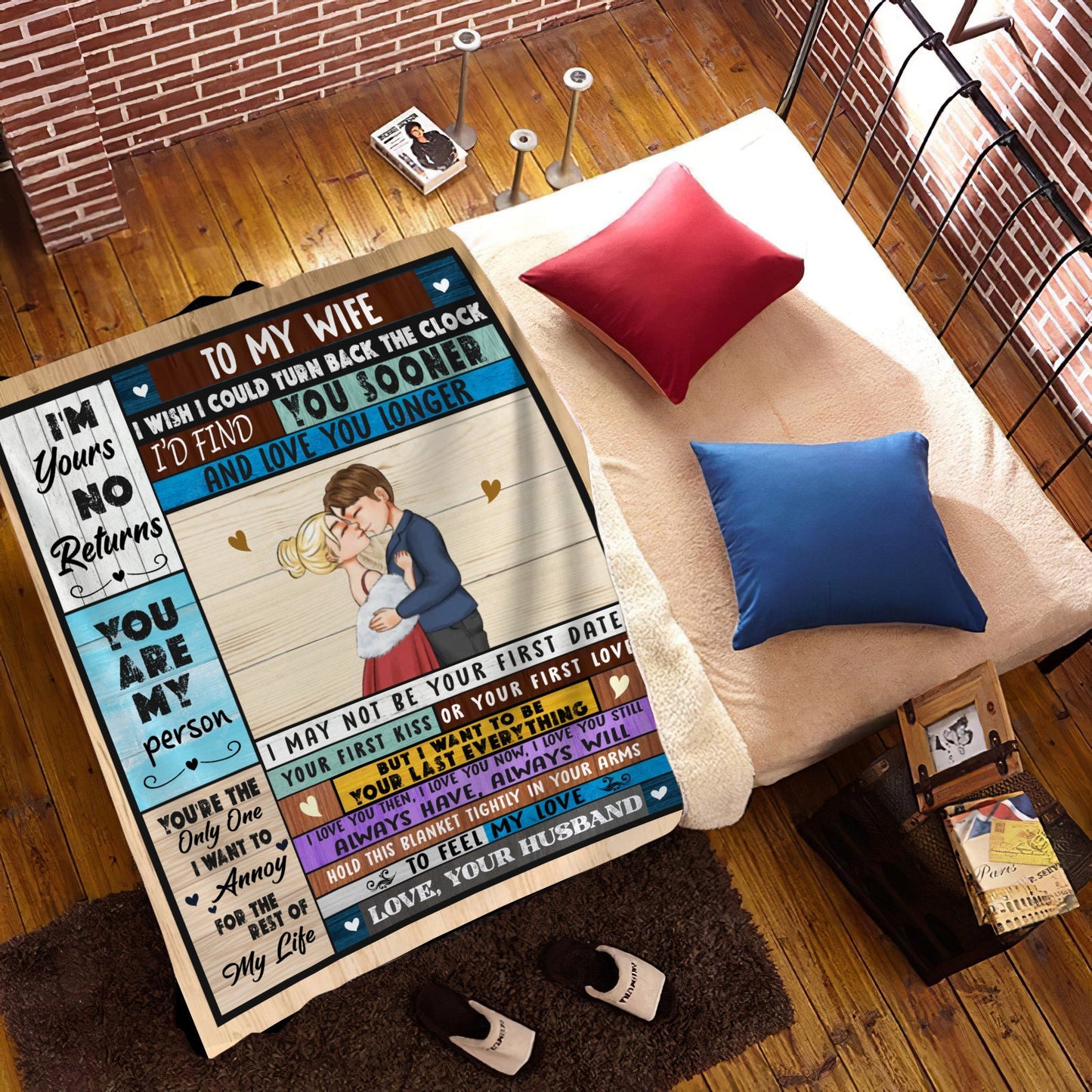 To My Wife - My Last Everything | Premium Plush Blanket, Queen, Throw, Fleece, Sherpa