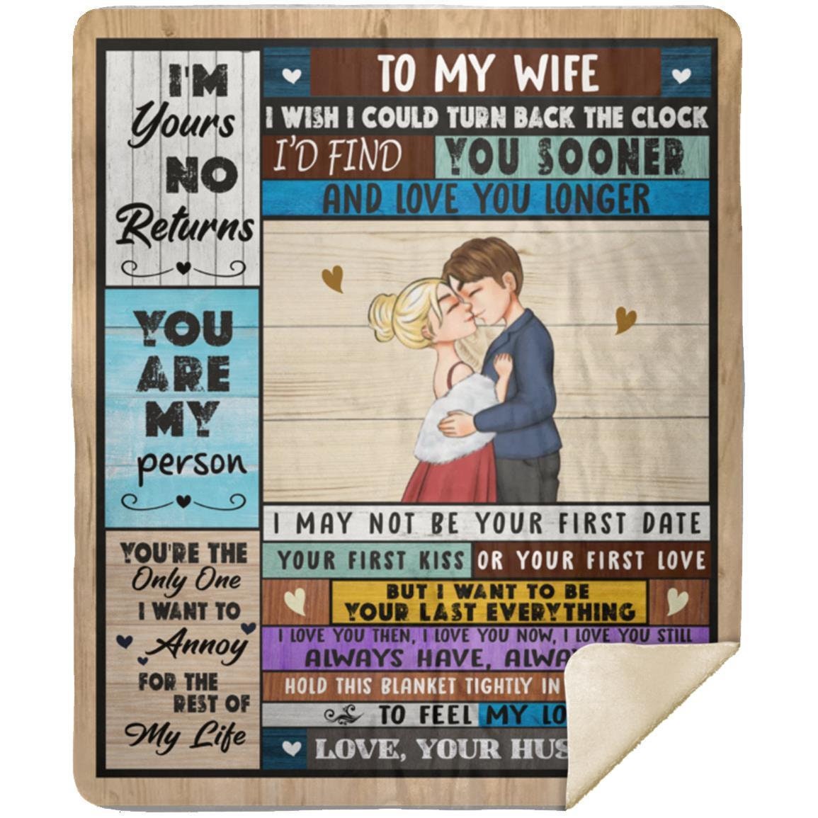 To My Wife - My Last Everything | Premium Plush Blanket, Queen, Throw, Fleece, Sherpa