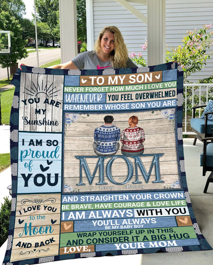 To My Son From Mom - So Proud of You | Premium Plush Blanket