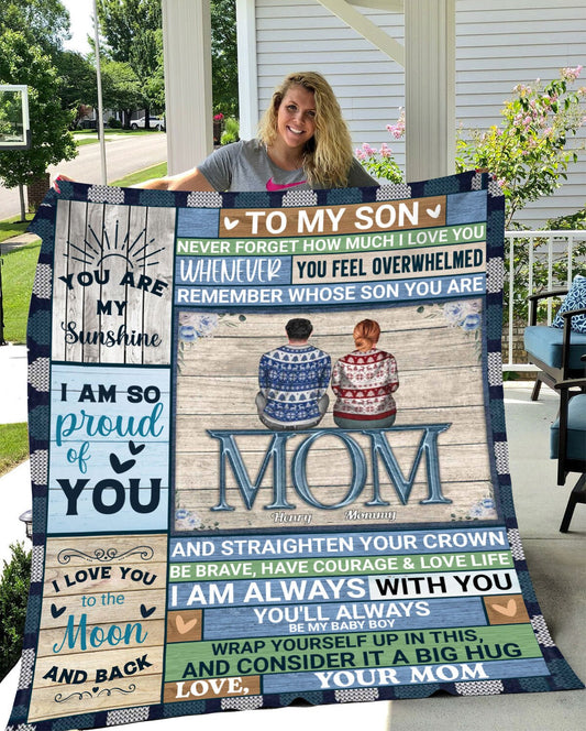 To My Son From Mom - So Proud of You | Premium Plush Blanket