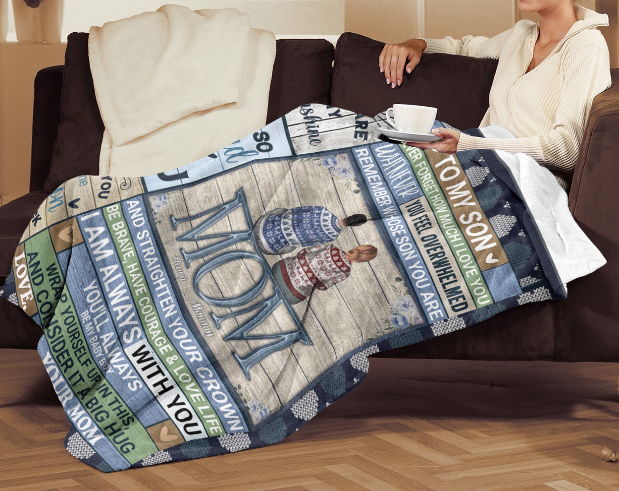 To My Son From Mom - So Proud of You | Premium Plush Blanket