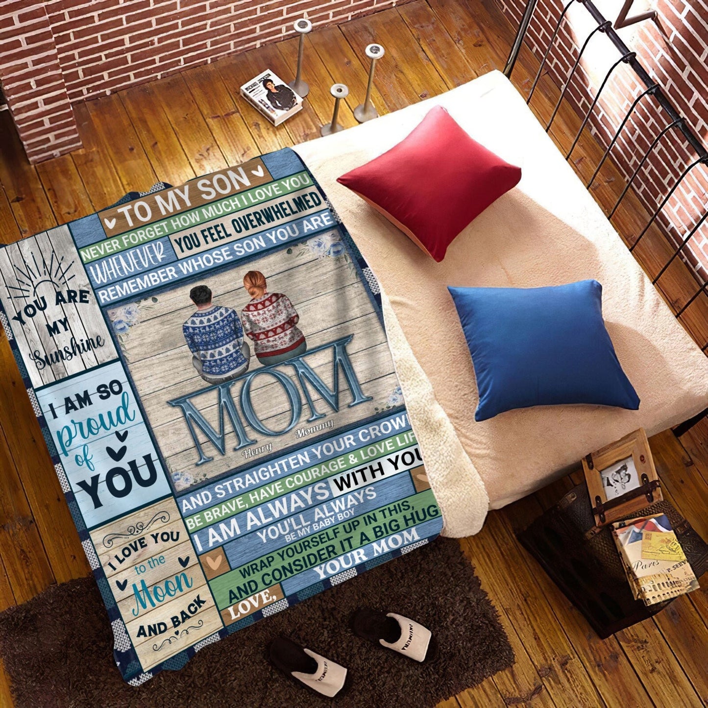 To My Son From Mom - So Proud of You | Premium Plush Blanket