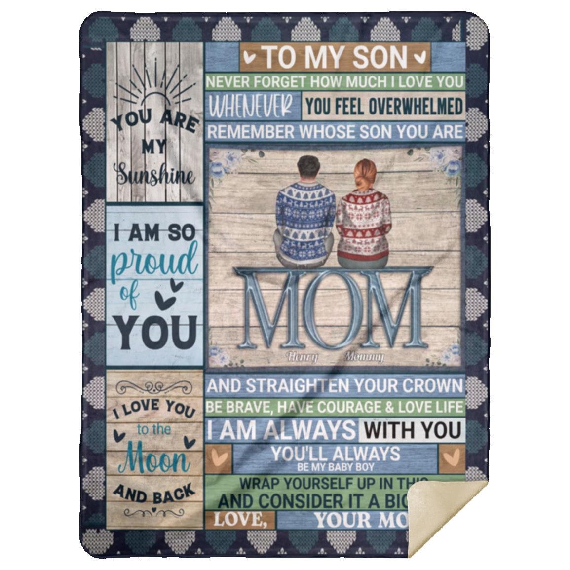 To My Son From Mom - So Proud of You | Premium Plush Blanket