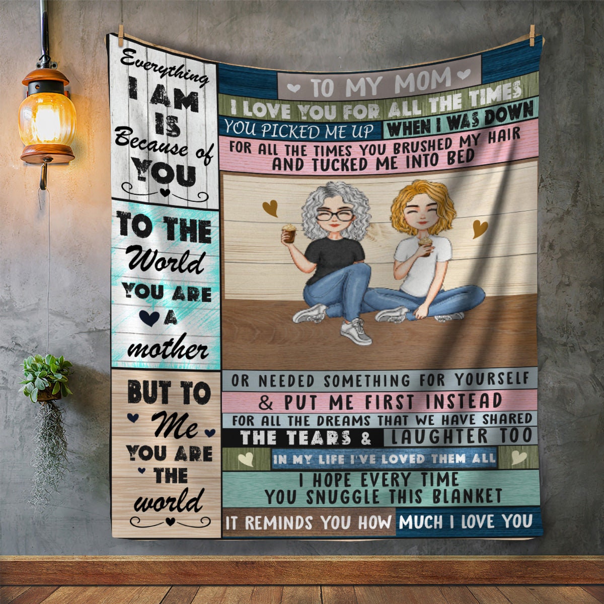 To My Mom - My World | Premium Plush Blanket