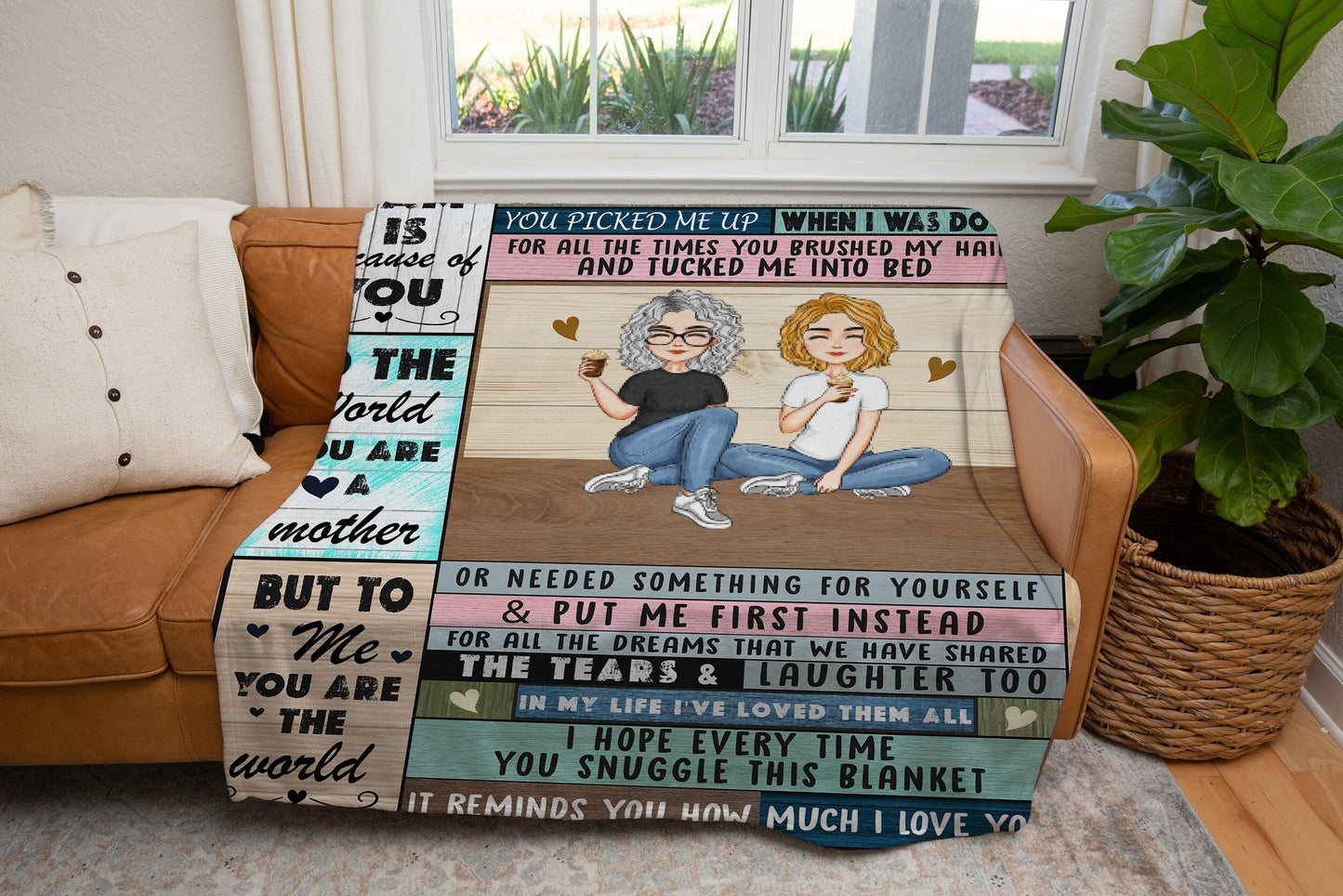 To My Mom - My World | Premium Plush Blanket