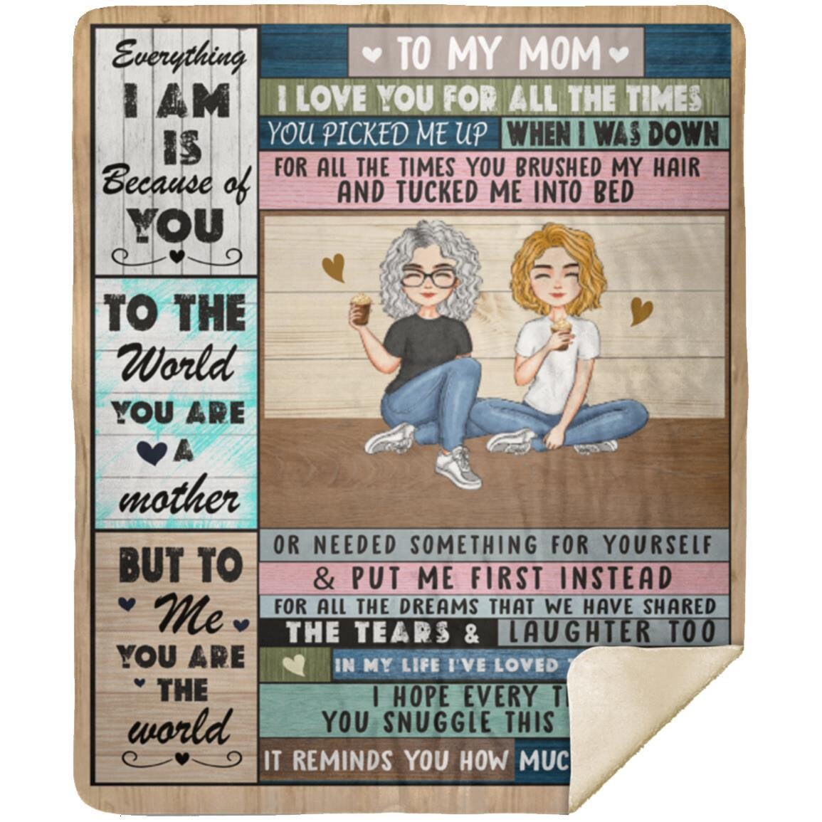 To My Mom - My World | Premium Plush Blanket