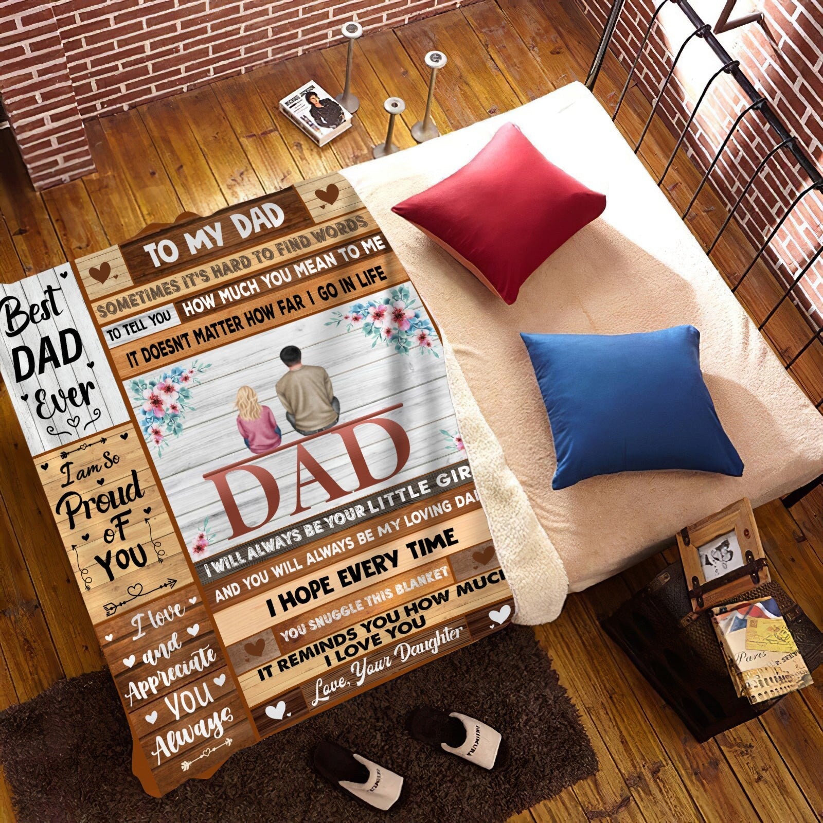 To My Dad - Best Dad Ever | Premium Plush Blanket, From Daughter