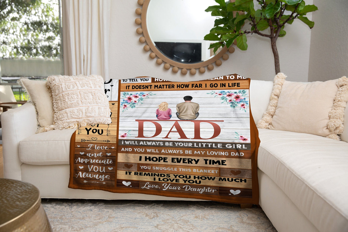 To My Dad - Best Dad Ever | Premium Plush Blanket, From Daughter