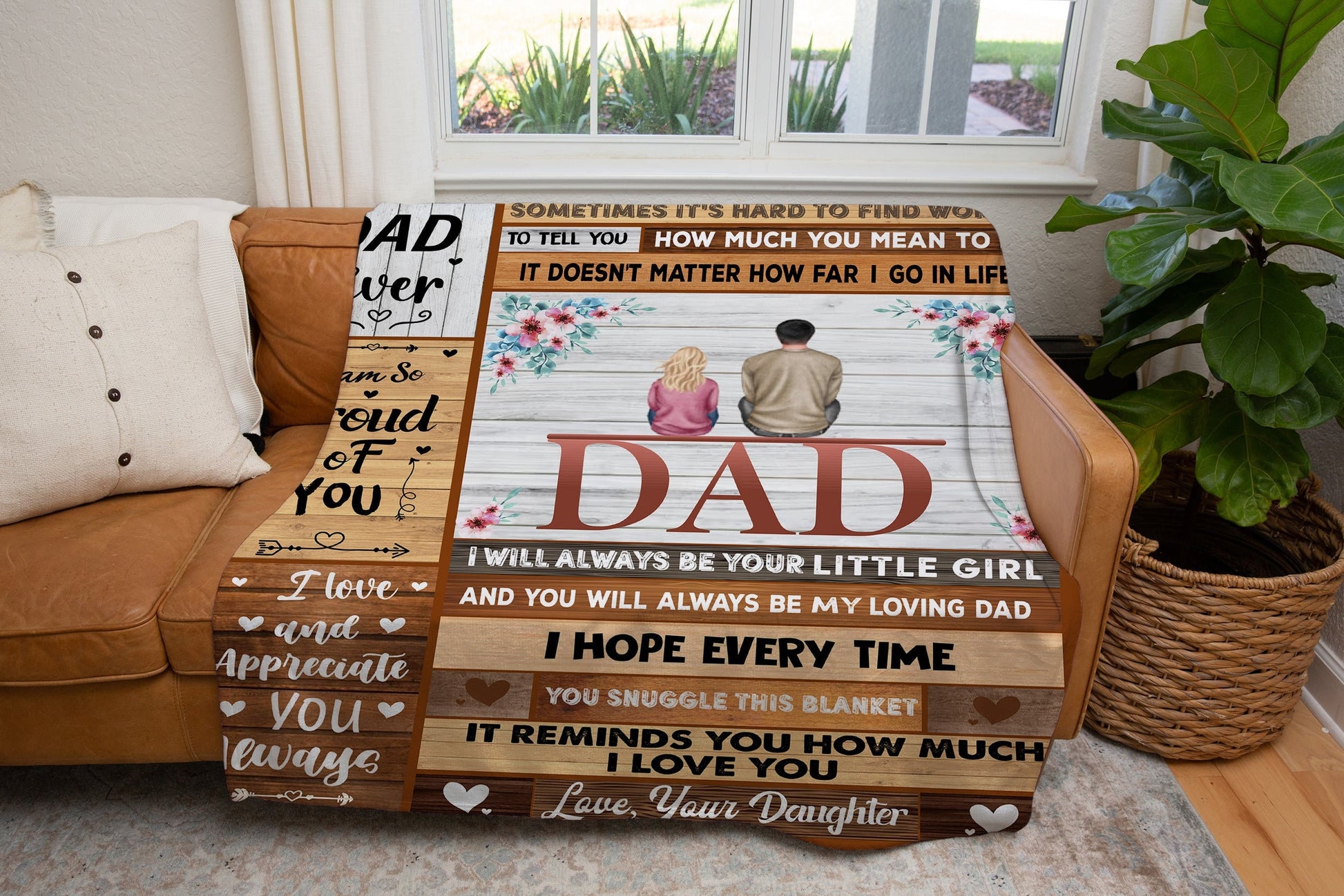 To My Dad - Best Dad Ever | Premium Plush Blanket, From Daughter