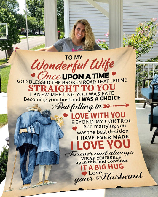 To My Wonderful Wife - Falling In Love | Premium Plush Blanket, Queen, Throw, Fleece, Sherpa