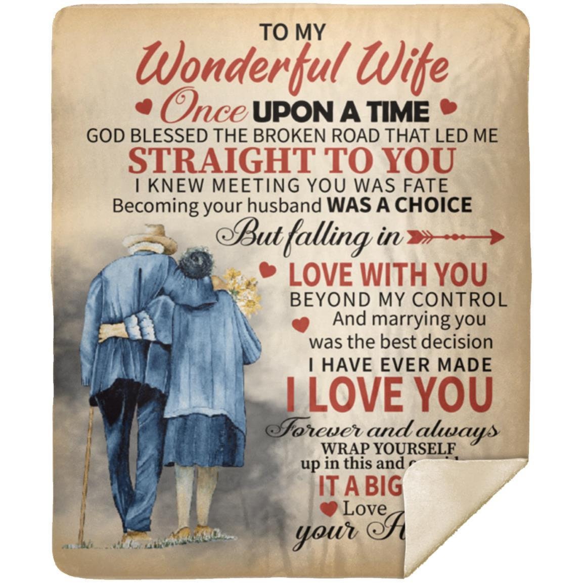 To My Wonderful Wife - Falling In Love | Premium Plush Blanket, Queen, Throw, Fleece, Sherpa
