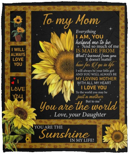 To My Mom - My World | Premium Plush Blanket