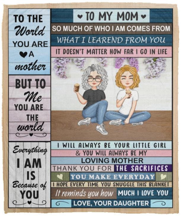 To My Mom - My Loving Mother | Premium Plush Blanket