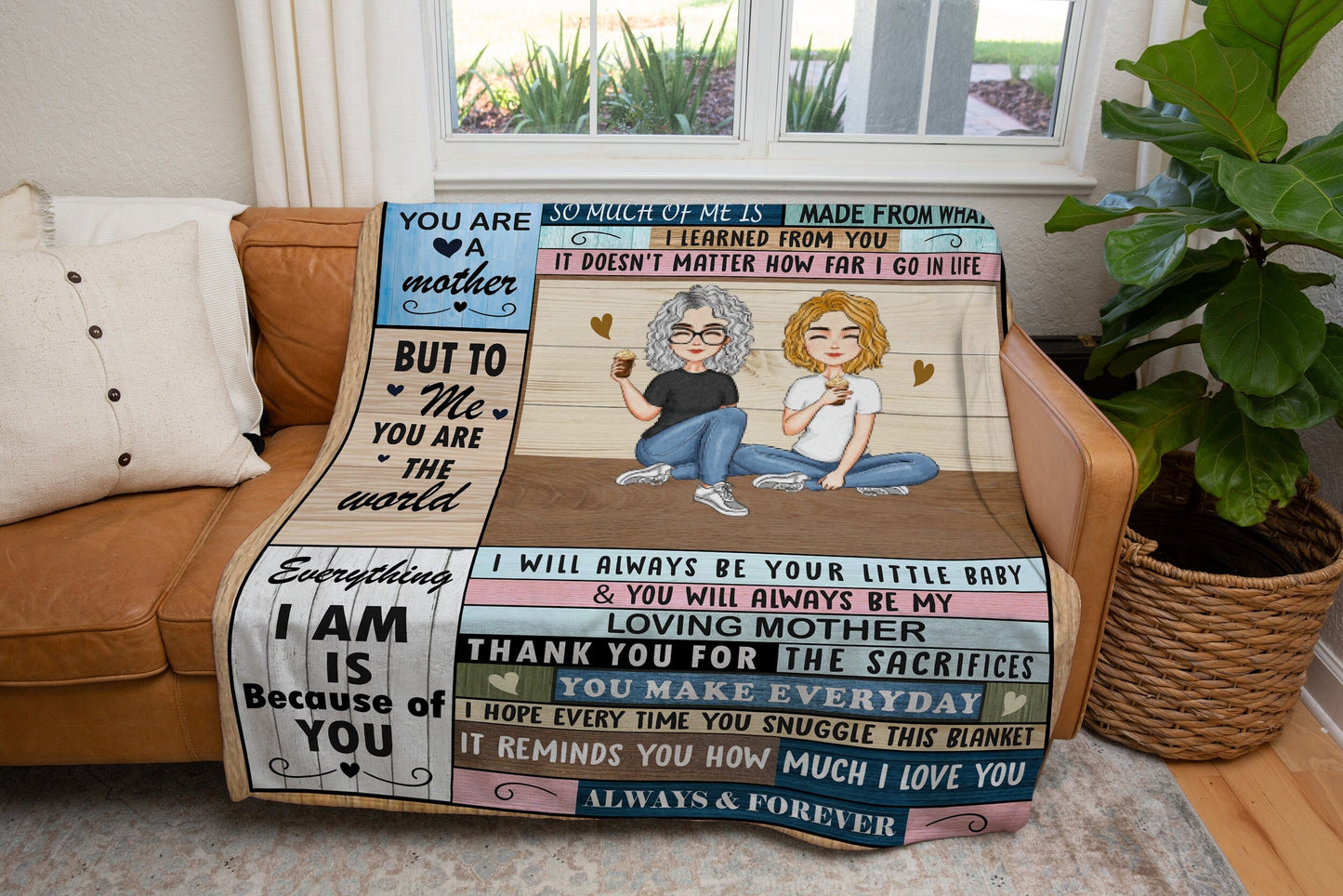 To My Mom - My World | Premium Plush Blanket