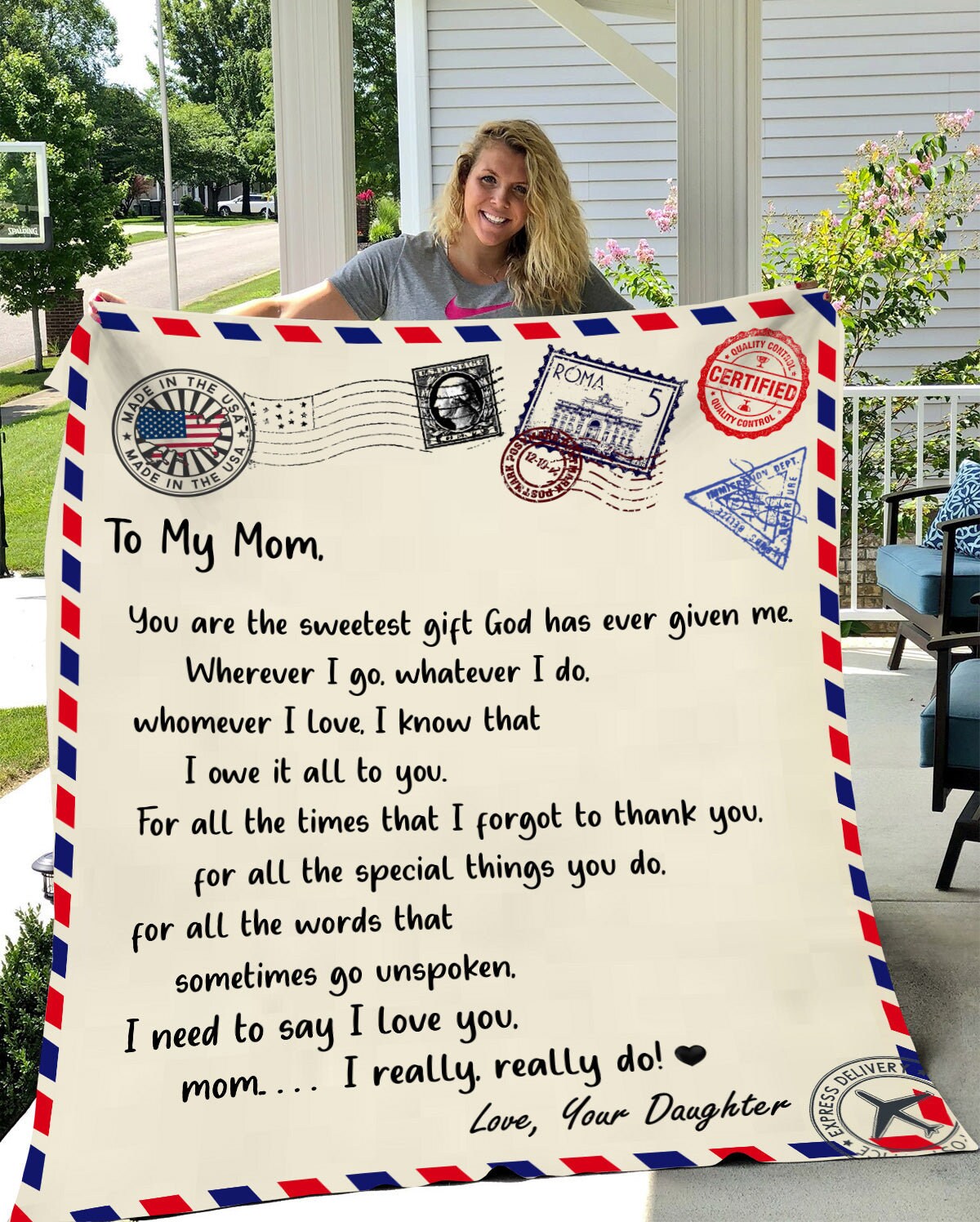 To My Mom - I Really Love You | Premium Plush Blanket