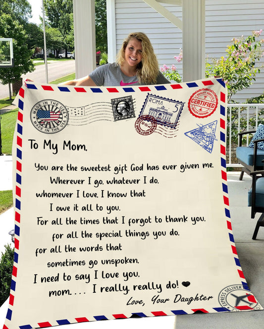 To My Mom - I Really Love You | Premium Plush Blanket