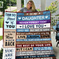 To My Daughter - So Proud of You | Premium Plush Blanket