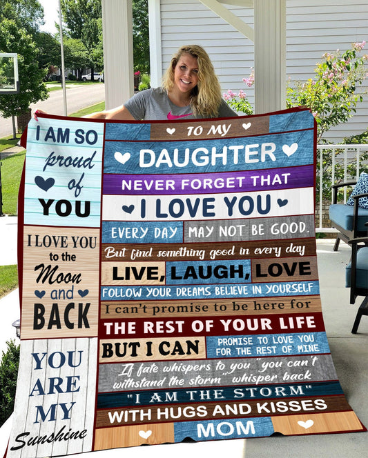To My Daughter - So Proud of You | Premium Plush Blanket