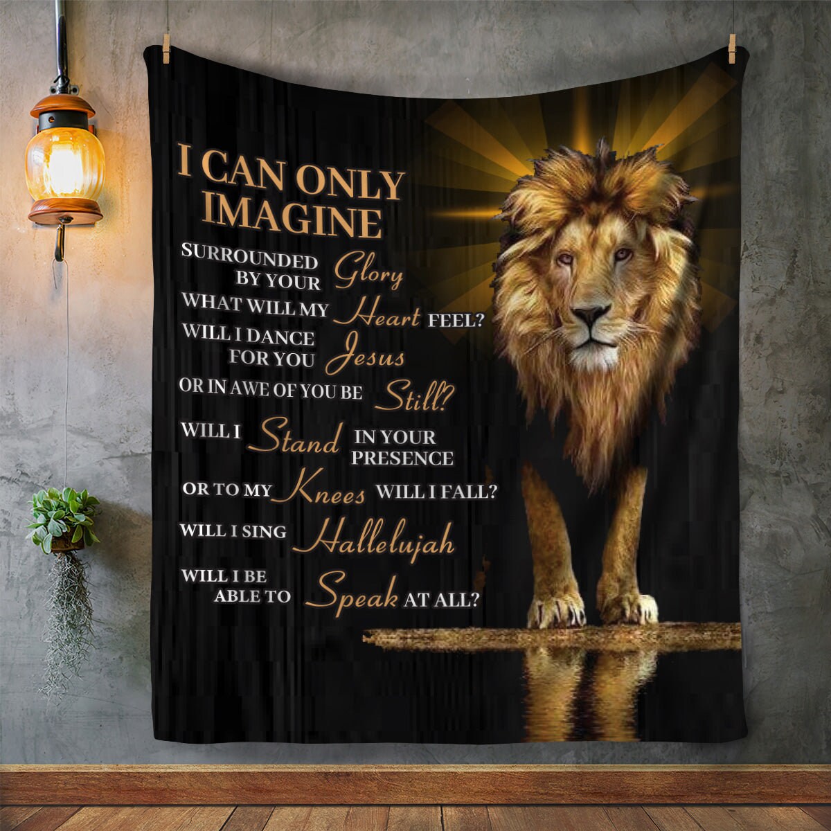Lion - I Can Only Imagine | Premium Plush Blanket, Queen, Throw, Fleece, Sherpa