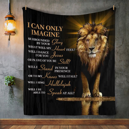 Lion - I Can Only Imagine | Premium Plush Blanket, Queen, Throw, Fleece, Sherpa