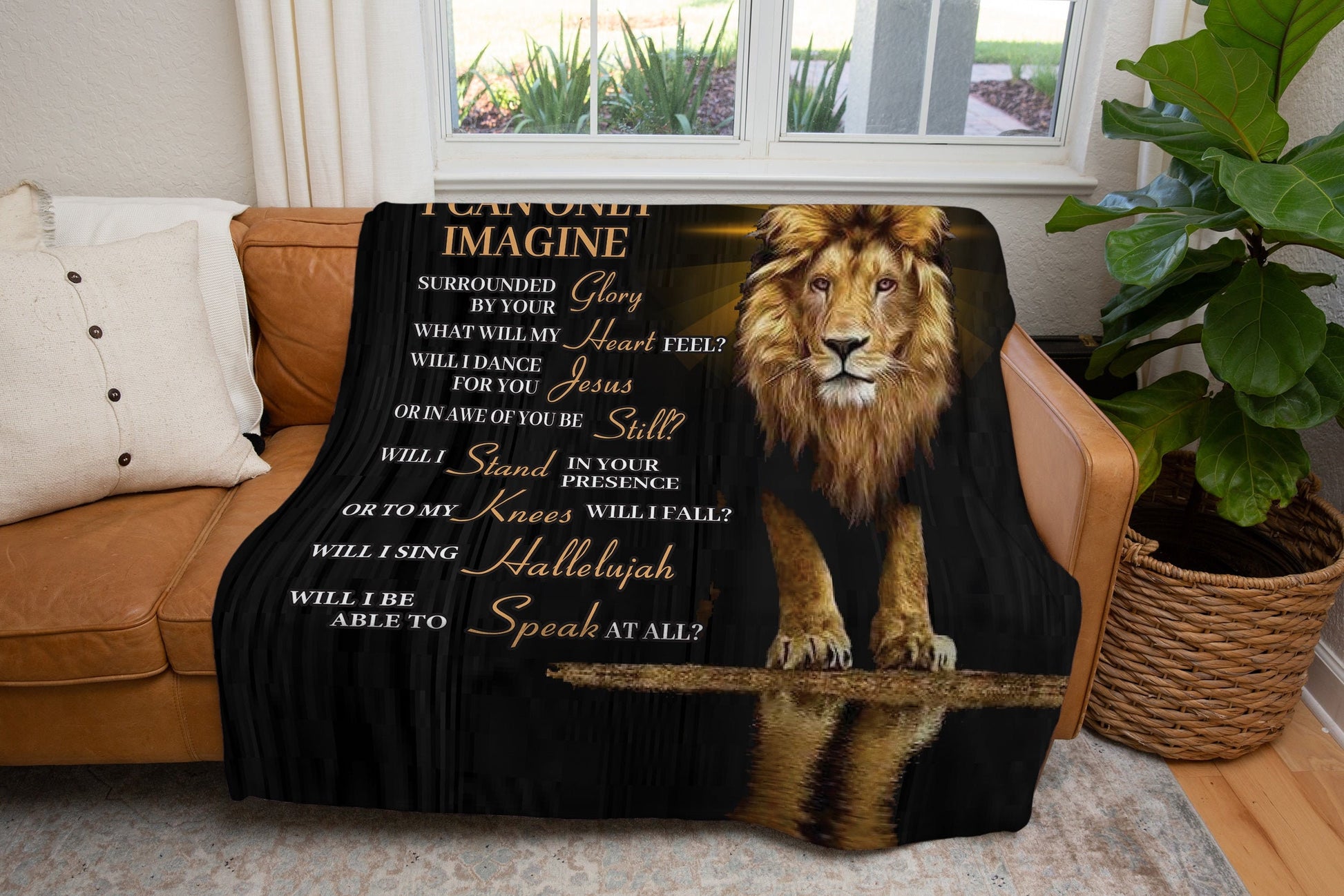 Lion - I Can Only Imagine | Premium Plush Blanket, Queen, Throw, Fleece, Sherpa