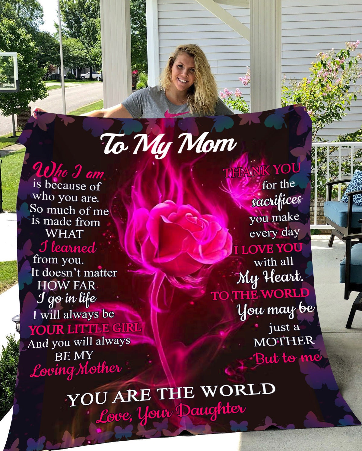 Mom - You Are The World | Premium Plush Blanket, Queen, Throw, Fleece, Sherpa